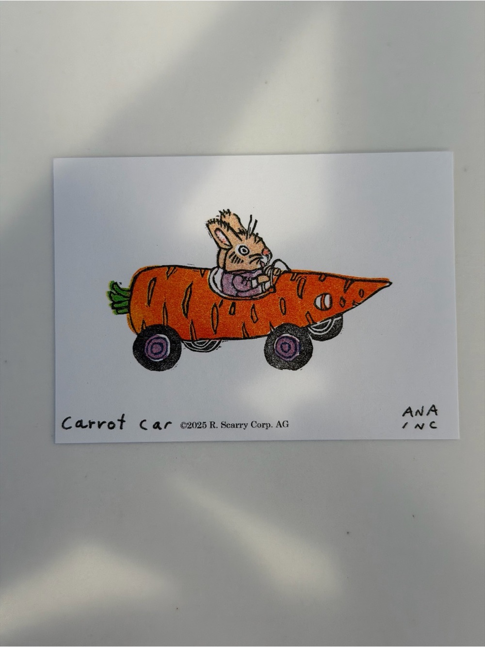 Ana Inciardi Carrot Car Mini Print Richard Scarry